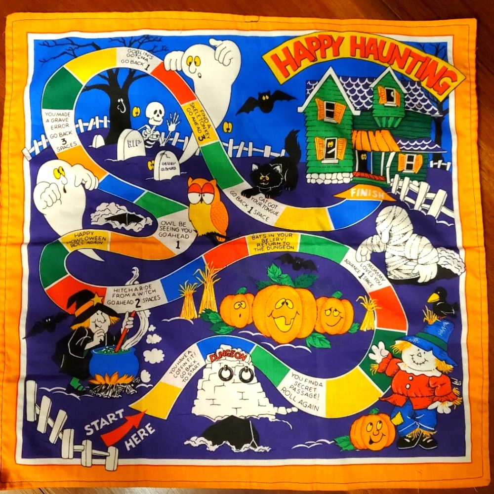 🎃 HAND CRAFTED two Halloween cloth board games hand sewn